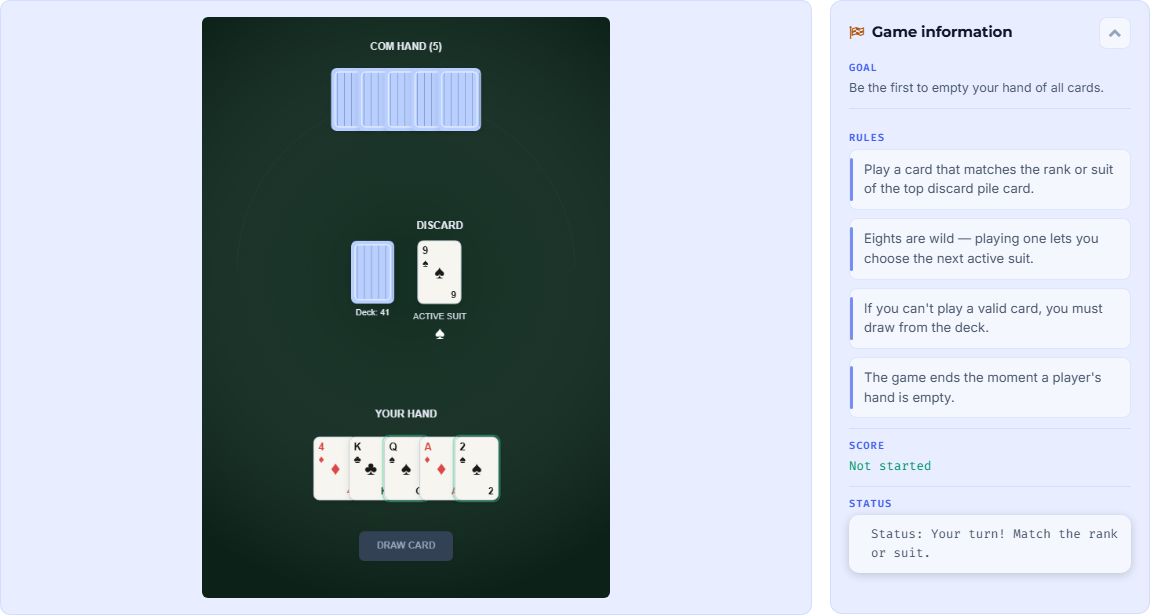 Crazy Eights game preview