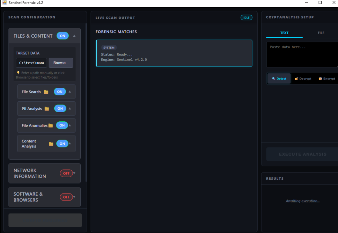 Forensic Analysis & Compliance Scanner