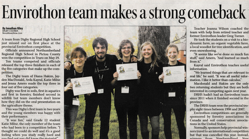 Envirothon Newspaper Feature