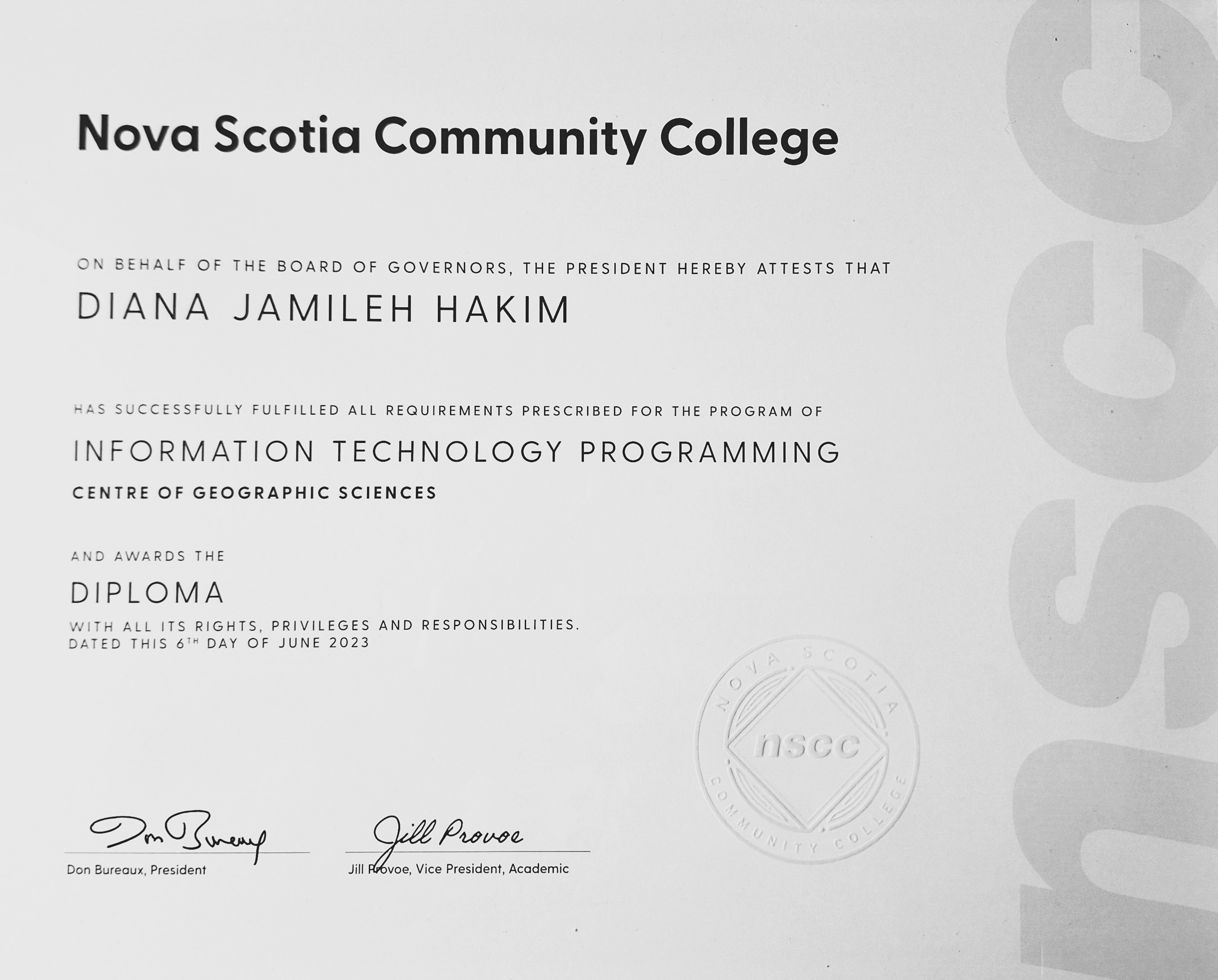 NSCC IT Programming certificate
