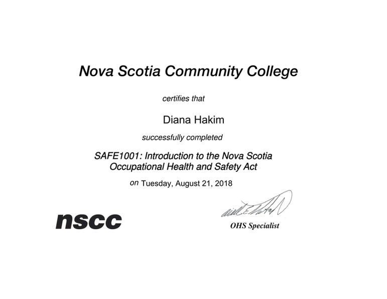 Introduction to NS OH&S Act